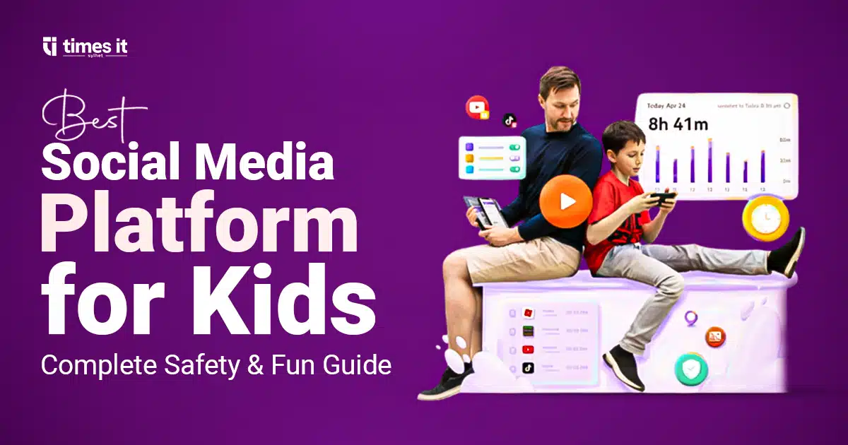 A detailed comparison chart identifying the best social media platform for kids based on age range, key features, and safety measures.