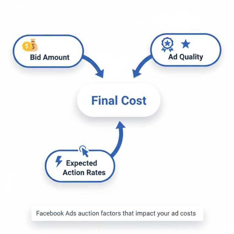 Flowchart explaining How Facebook ads payment works by illustrating the billing cycle: Ad Spend Starts → Threshold Reached OR Monthly Billing Date Triggered → Final Payment Summary.
