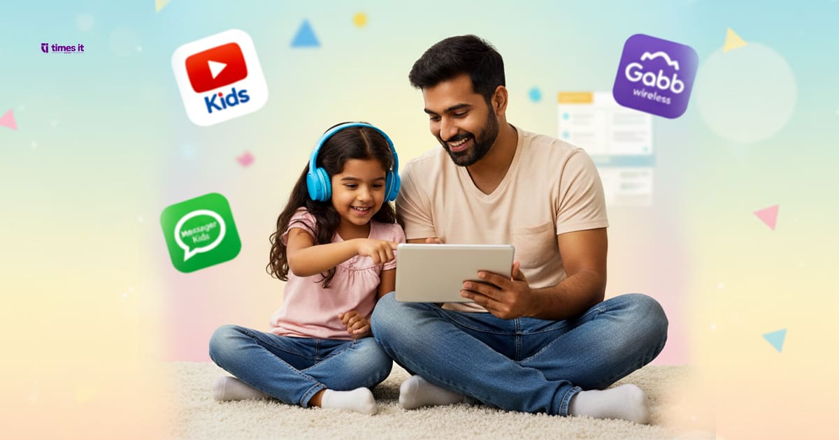 A father and daughter exploring safe digital spaces to find out what is the most popular platform for kids.